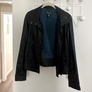 Lucky Brand Classic Genuine Leather Jacket, Size Small